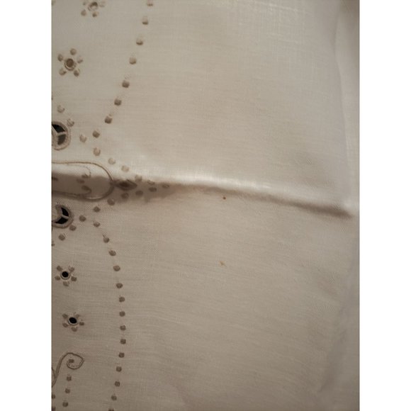 Madeira Embroidered Cut Work Tablecloth 39" x 39" Cream Vintage Linen Unused - Picture 6 of 9